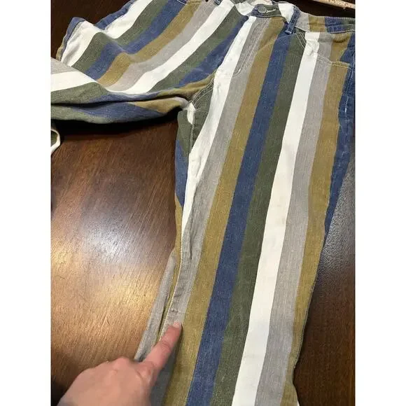 Altard State Striped Flare Bell Bottom Jeans Women Large Boho Western Cowgirl - Picture 9 of 9